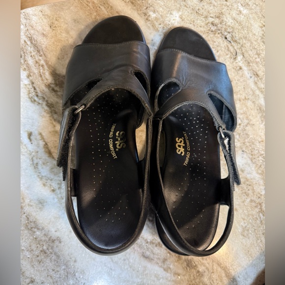 SAS Tripad Comfort Black Leather Sandals 8 M Adjustable Orthopedic Suntimer - Picture 4 of 8